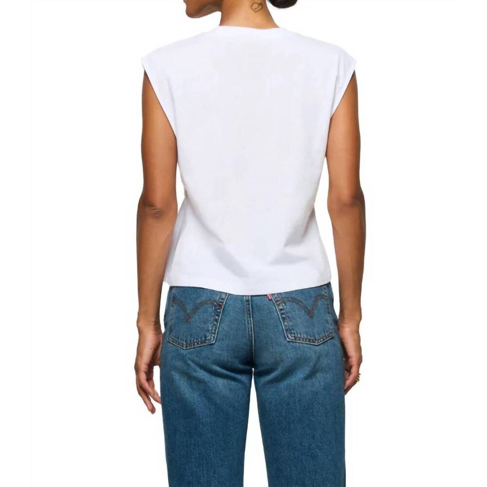 NEW NATION LTD meg sleeveless pleated top in white - Picture 3 of 5